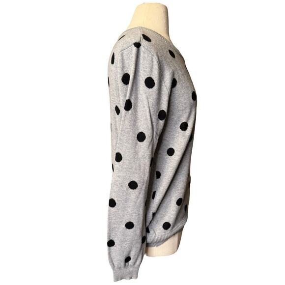 41 Hawthorn Gray Black Polka Dot Pullover Sweater Size XL Capsule Wardrobe - Picture 5 of 6